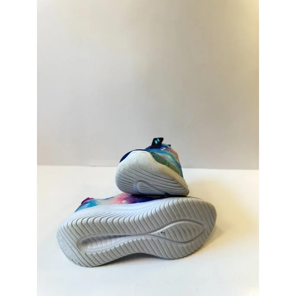Skechers Girls Sneakers Ultra Flex 3.0 Glowing Galaxy Slip on Blue Multi US 11